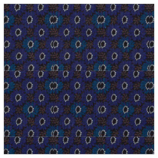 Tecido Papel de embrulho com fundo floral escuro azul (Modelo)