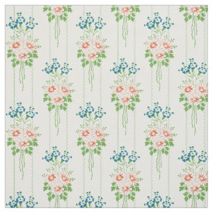 Tecido Papel de parede barroco com buquê de flores...