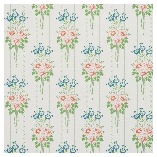 Tecido Papel de parede barroco com buquê de flores... (Modelo)