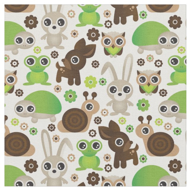 Tecido papel de parede do animal do coelho da tartaruga (Detalhe)