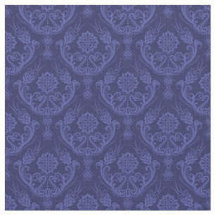 Tecido Papel de parede floral azul luxuoso do damasco
