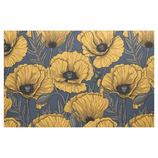 Tecido Papilas amarelas no marinho (Fat Quarter)
