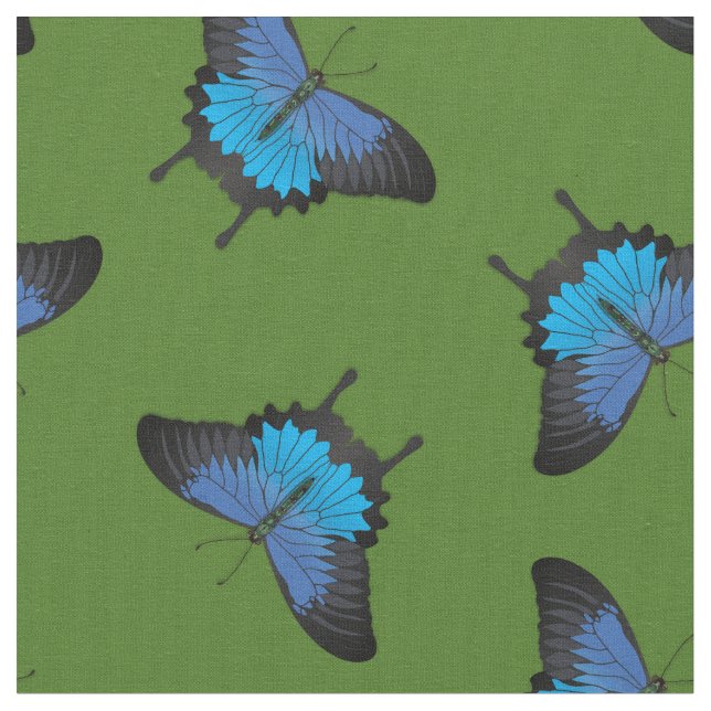 Tecido Papilio Ulysses Borboletas-do-mato-delgado (Detalhe)