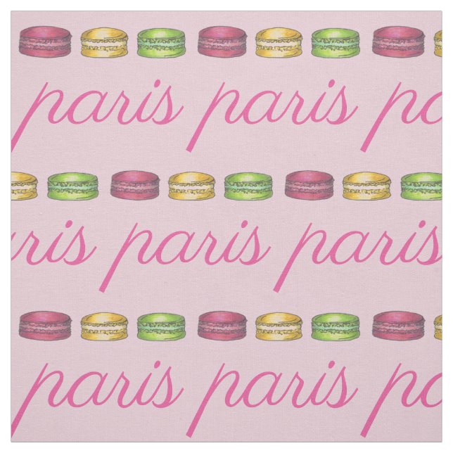 Tecido Paris França Comida Francesa Cookies Rosa Macaron (Modelo)