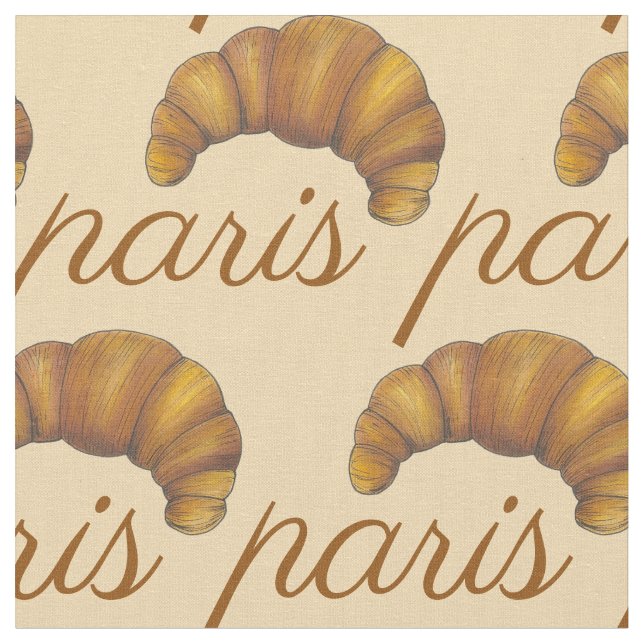 Tecido Paris França Croissant Paery Comida (Detalhe)