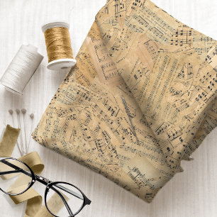 Tecido Partes da música ID389 do vintage