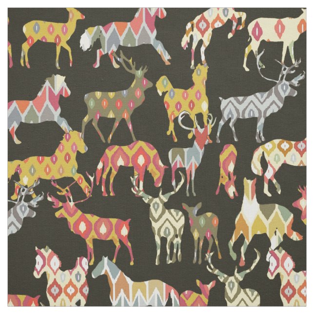 Tecido partido do ikat do cavalo dos cervos (Modelo)