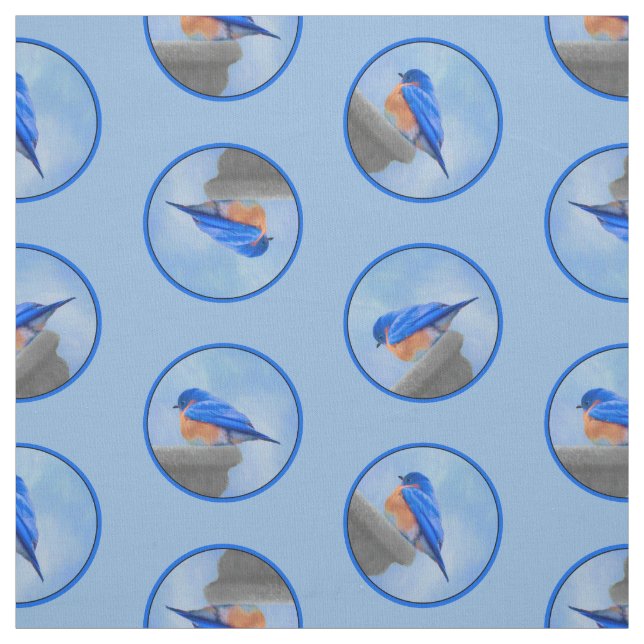 Tecido Pássaro Bluebird Oriental - Arte Original para Pás (Modelo)