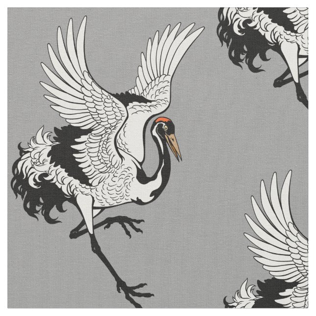 Tecido pássaro-do-guindaste (Detalhe)