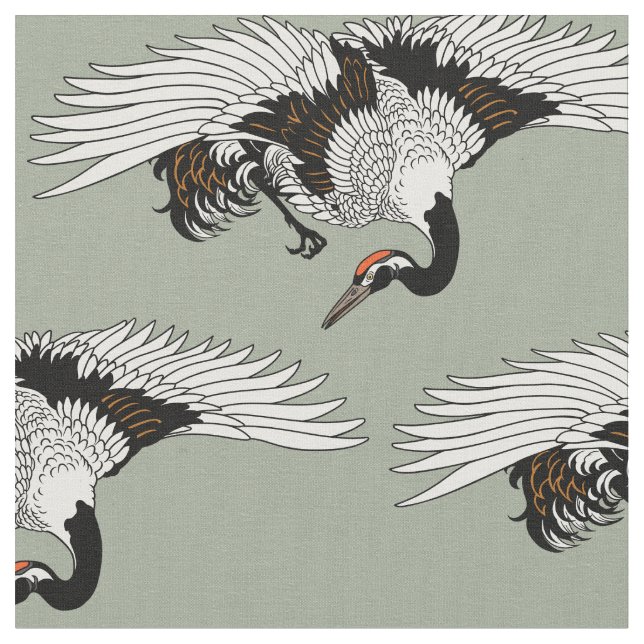 Tecido pássaro voador japonês (Detalhe)