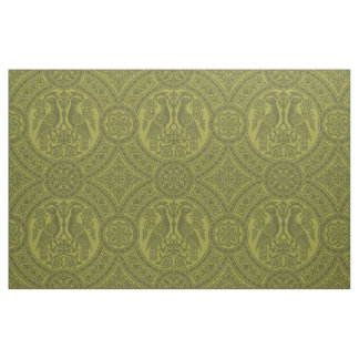 Tecido Pássaros Bizantinos Amarelo-Verdes