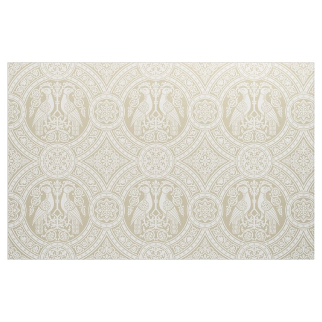 Tecido Pássaros Bizantinos de Marfim (Fat Quarter)