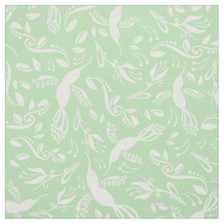 Tecido Pássaros Bonito do Humigpássaro Verde-Colibri