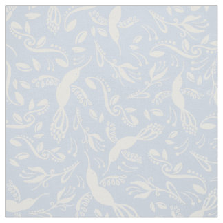 Tecido Pássaros Colibri Azuis-claros e lindos