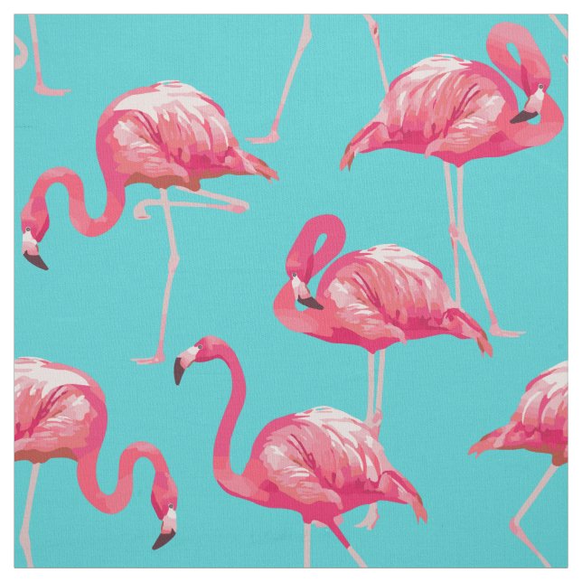 Tecido Pássaros cor-de-rosa do flamingo no fundo de (Modelo)