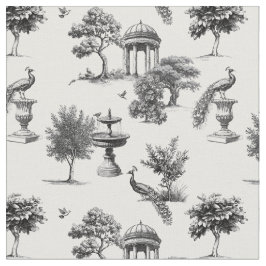 Tecido pássaros de pavão de jardim exótico Toile de jouy