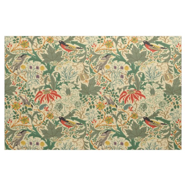 Tecido Pássaros e Artesanatos - Padrão de Voysey (Fat Quarter)