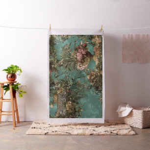 Tecido Pasta de Folhagem Tropical Prato Floral de Leopard