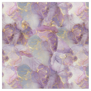 Tecido Pasta Lilac, Azul e Dourado Padrões do Mármaco