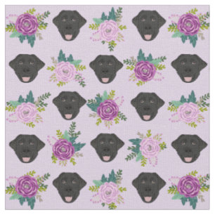 Tecido Pastel de lavanda Labrador Preto
