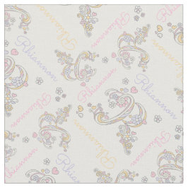 Tecido pastel de nome personalizado de Rhiannon Ca