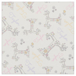 Tecido pastel de nome personalizado Letter T Taylo