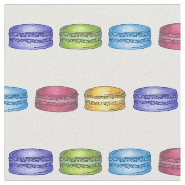 Tecido Pastel French Macaron Cookery Bakery Chef (Detalhe)