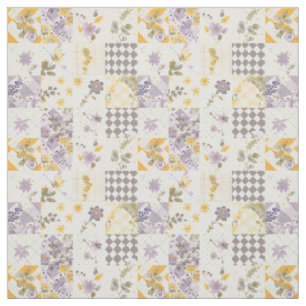 Tecido Pastel Lilás Amarelo Patchwork Vintage Cottagecore