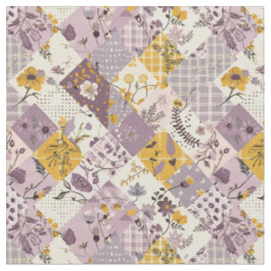Tecido Pastel Lilás Amarelo Patchwork Vintage Cottagecore