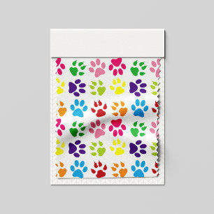 Tecido Patas Coloridas, Patas-Cães, Patas-Gatos