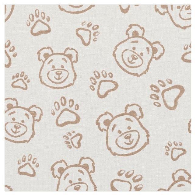 Tecido Patas de Urso Boho Menino Bebê Crianças Neutro Beg (Detalhe)