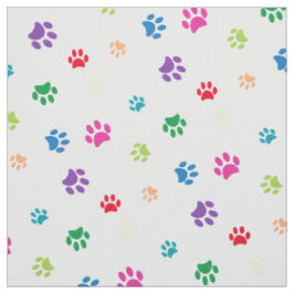 Tecido Patas Pintadas com Cores do Arco-íris em Branco