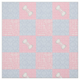 Tecido Patchwork de Damasco Rosa e Azul com o Nome