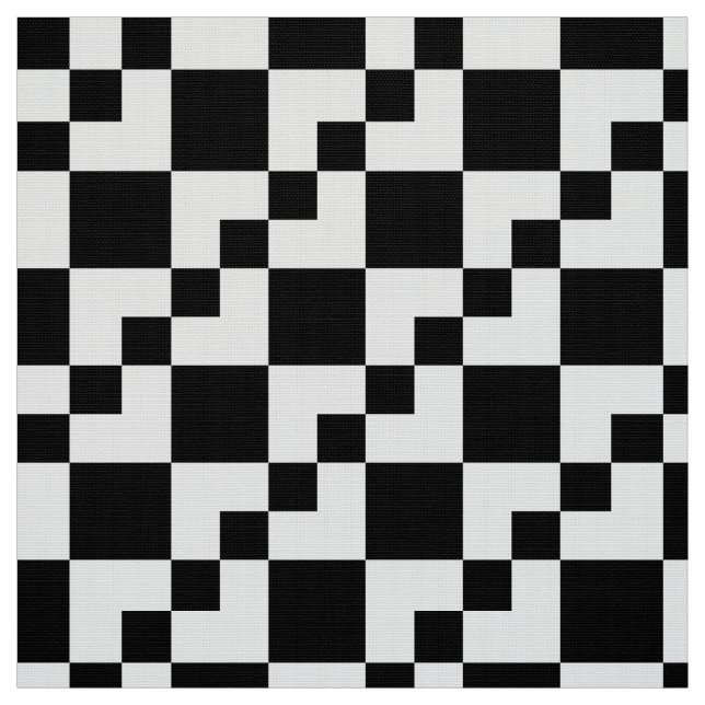 Tecido Patchwork Domino - Branco sobre Preto (Modelo)