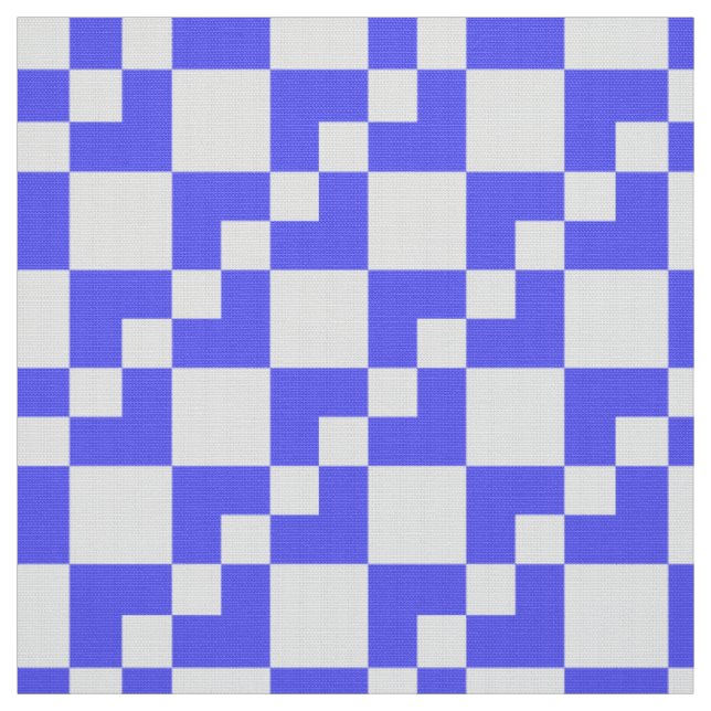 Tecido Patchwork Domino - Elétrico Azul e Branco (Modelo)