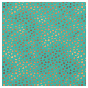Tecido Patina Polka Dot Azul Turquesa Cobre Metálico