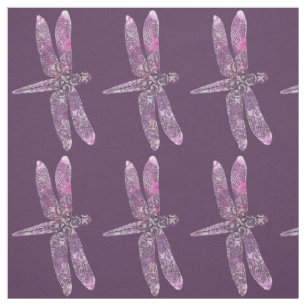 Tecido Patina roxo: Libélula