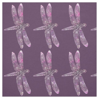 Tecido Patina roxo: Libélula