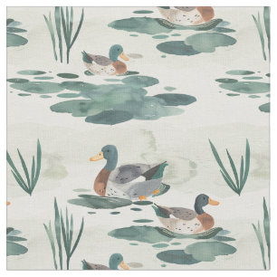 Tecido Patos de aquarela modernos