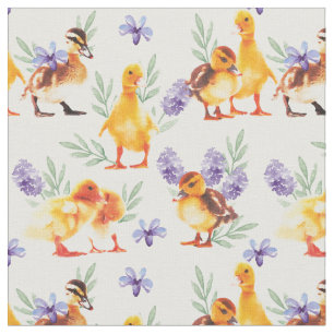 Tecido Patos pequenos amarelos