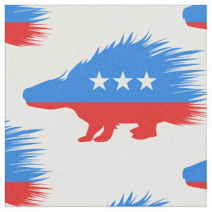 Tecido Patriótico Porcupine Vermelho Azul Libertário Ve