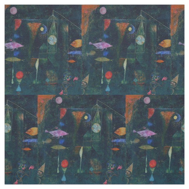 Tecido Paul Klee Fish Magic Abstrato Pintura Gráfica (Modelo)