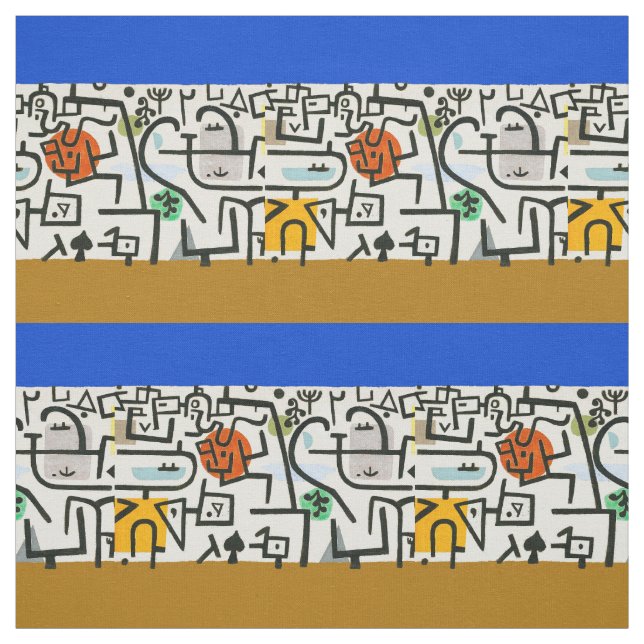 Tecido Paul Klee Rich Harbor Abstrato Expressionismo (Modelo)