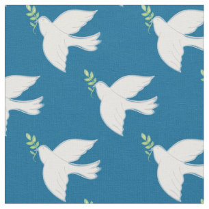 Tecido Paz Escava Teal Cristão Religioso