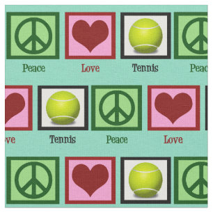Tecido Peace Love Tênis Teal Green