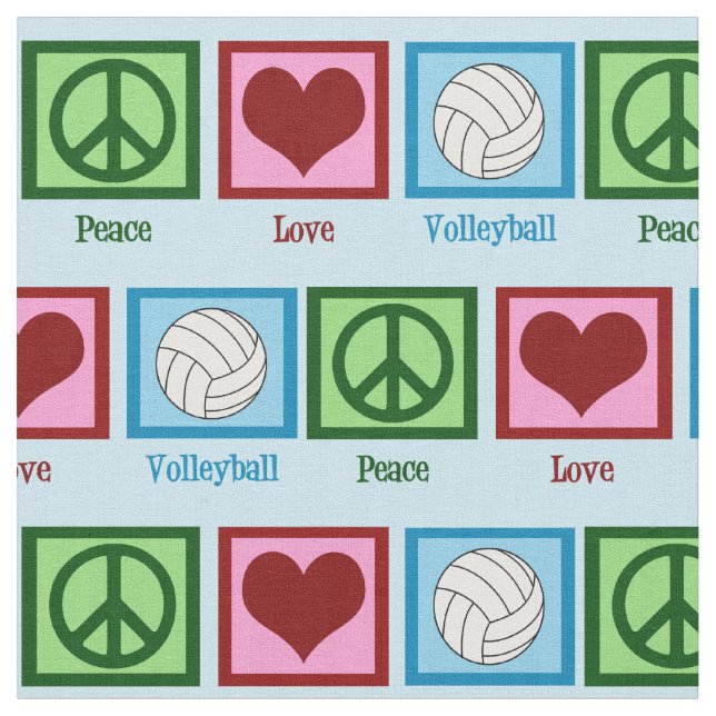 Tecido Peace Love Voleibol (Detalhe)