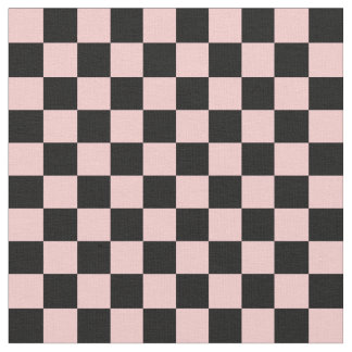 Tecido Peach & Black Checkerboard