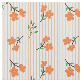 Tecido Peach Stripe Floral Botanical Pima Cotton Fabric