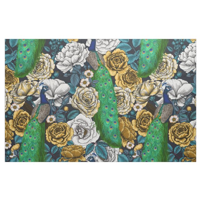 Tecido Peacocks no rosa 3 (Fat Quarter)