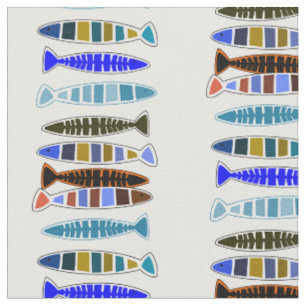 Tecido Peixe listrado multicolorido Thunder_Cove